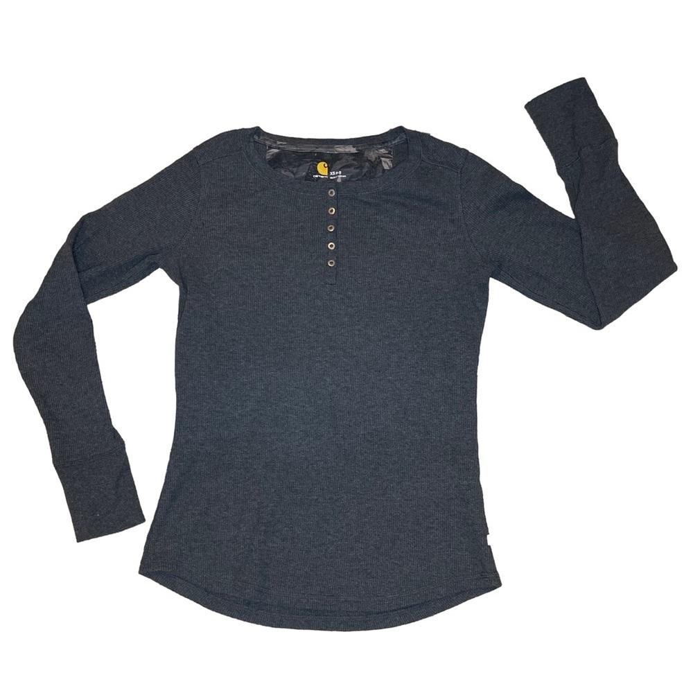 Carhartt Women's TENCEL Fiber Series Relaxed Fit Long-Sleeve Ribbed Henley XS